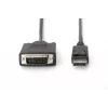 Digitus - DisplayPort-Cable - DisplayPort (M) - DVI-D (M) - 5,0m (DisplayPort 1,2) - Moulded, Thumbscrews - Black (AK-340301-050-S)