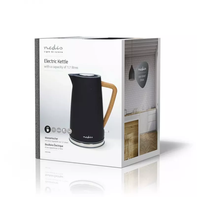 Electric kettle Nedis KAWK510EBK 1.7 L 2200 W Black