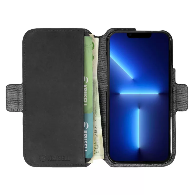 Wallet case Krusell 62396 for iPhone 13 Pro Max 17 cm Black