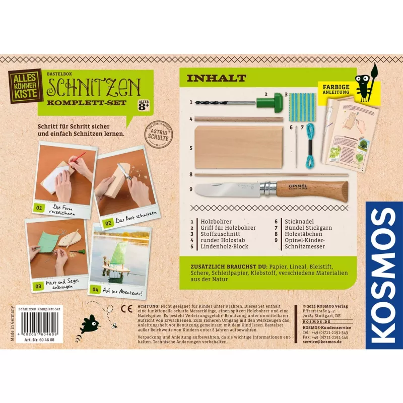 Kosmos Schnitzen Komplett-Set, Experiment kit, 8 yr(s), Multicolour
