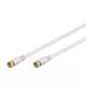 Wentronic Goobay SAT Connection Cable, 100% Shielded, Gold-Plated, White, 10 m - F-Plug F-Plug (67289)