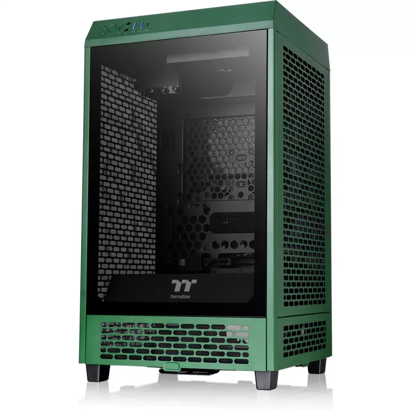 The Tower 200 , Tower-Enclosure Dark Green, Tempered Glass