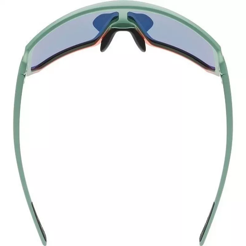 Multi-sport glasses UVEX sportstyle 235 — Unisex, semi-rimless frame, green/red