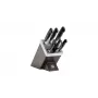 Knife/cutlery block set ZWILLING 35145-000-0 — 7-piece stainless steel blades, plastic handles, includes bread, paring, chef, carving knives, scissors slot