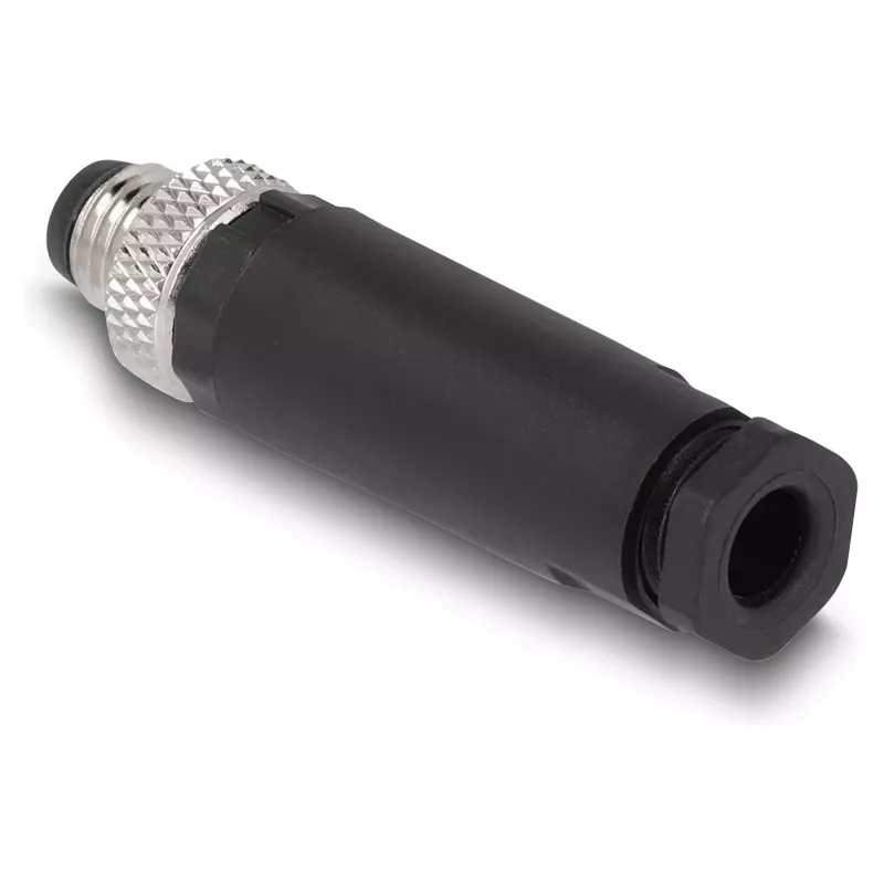 DeLOCK M8 Connector A-coded 3 pin male screw connection black