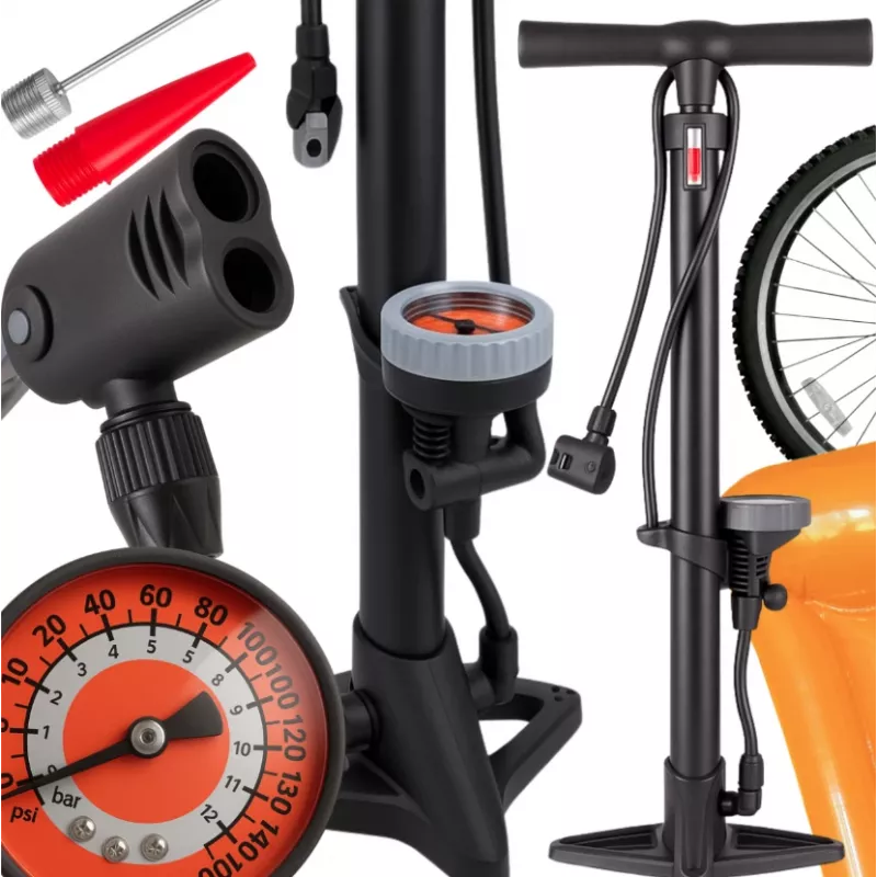 Bicycle and Car Floor Pump Extralink with Pressure Gauge — model EX.29638