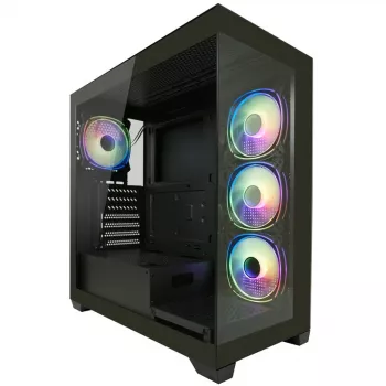 LC-Power Enclosure MidiTower 715B black USB3.2/Audio o.Power Supply SEAMLESS_X (LC-715B-ON)