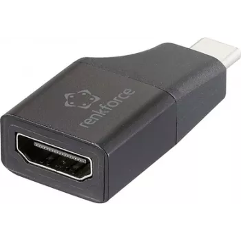 Renkforce RF-6418168 USB-C® / HDMI Adapter [1x USB-C® Plug - 1x HDMI-Socket] Black (RF-6418168)