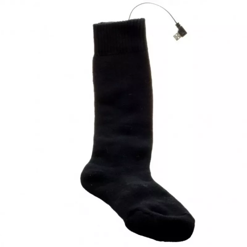 Athletic socks Glovii GQ2M with integrated heating element, size M, black, breathable, cotton-elastane blend