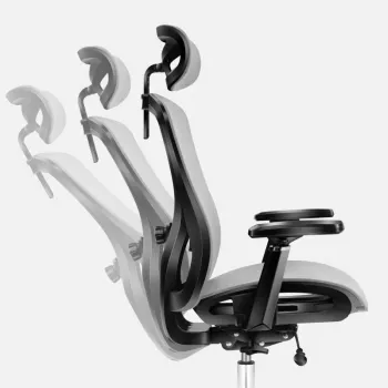 Swivel office chair mark adler Expert 5.3 Grey Mesh — ergonomic, adjustable height, lumbar support, headrest, armrests