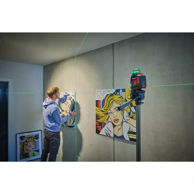 EINHELL TE-LL 360 G cross line laser with green and red laser lines, black — model 2270119