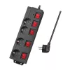 Power Extension LogiLink LPS251 1.5m 4 AC Outlets Indoor Black