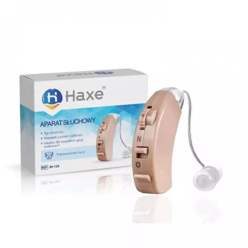 Haxe in-ear hearing amplifier JH-125, rechargeable, beige, 4 volume levels, 45 dB gain