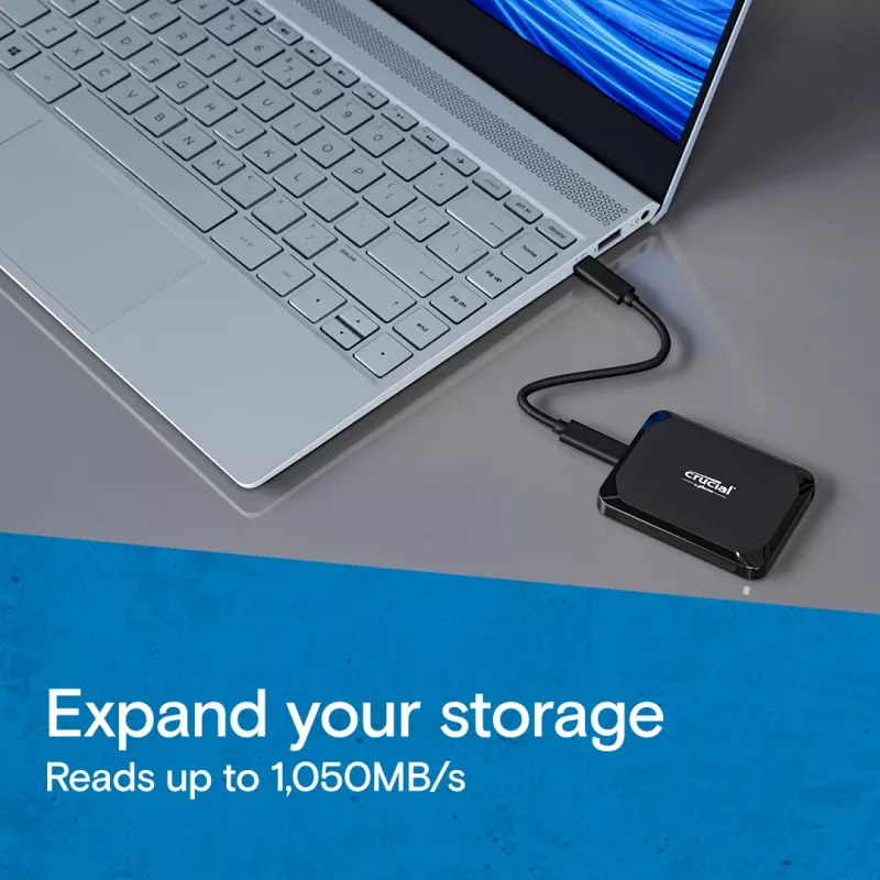 External SSD Crucial X9 2 TB USB Type-C 3.2 Gen 2 Black