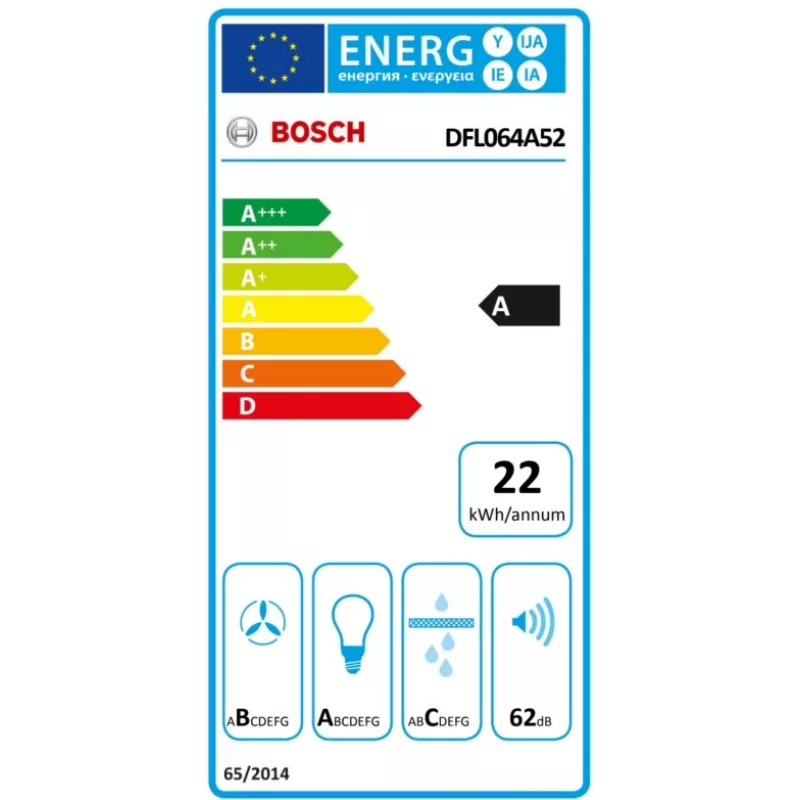 Bosch Serie 4 DFL064A52 cooker hood Semi built-in (pull out) Stainless steel 271 m³/h