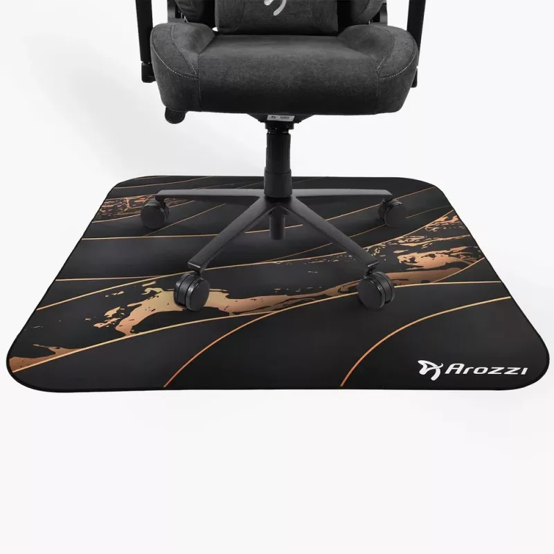 Floor Pad Arozzi Zona Square — Black/Gold, protective mat for chair and floor, square shape