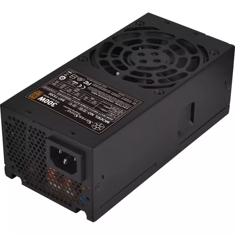 SilverStone TFX Series SST-TX300 - Power Supply (Internal) - TFX12V / ATX12V 2,4 - 80 PLUS Bronze - AC 100-240 V - 300 Watt - active PFC - Black (SST-TX300)
