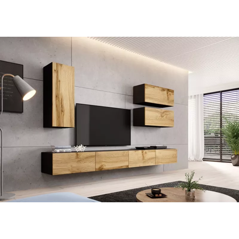 Cama cabinet VIGO 90 full 90/35/32 black/wotan oak
