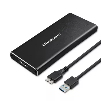 M.2 SATA SSD Enclosure QOLTEC 51854 USB 3.0 tool-free