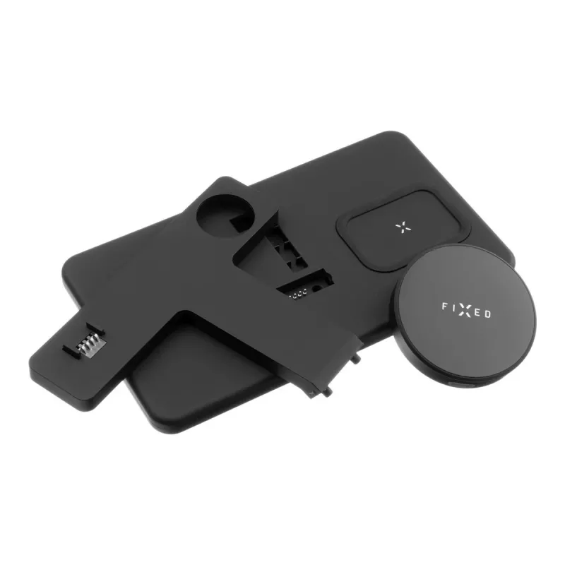 Fixed | MagPowerstation 3-in-1 wireless charging stand with MagSafe mount support | FIXMPOS-BK | Black