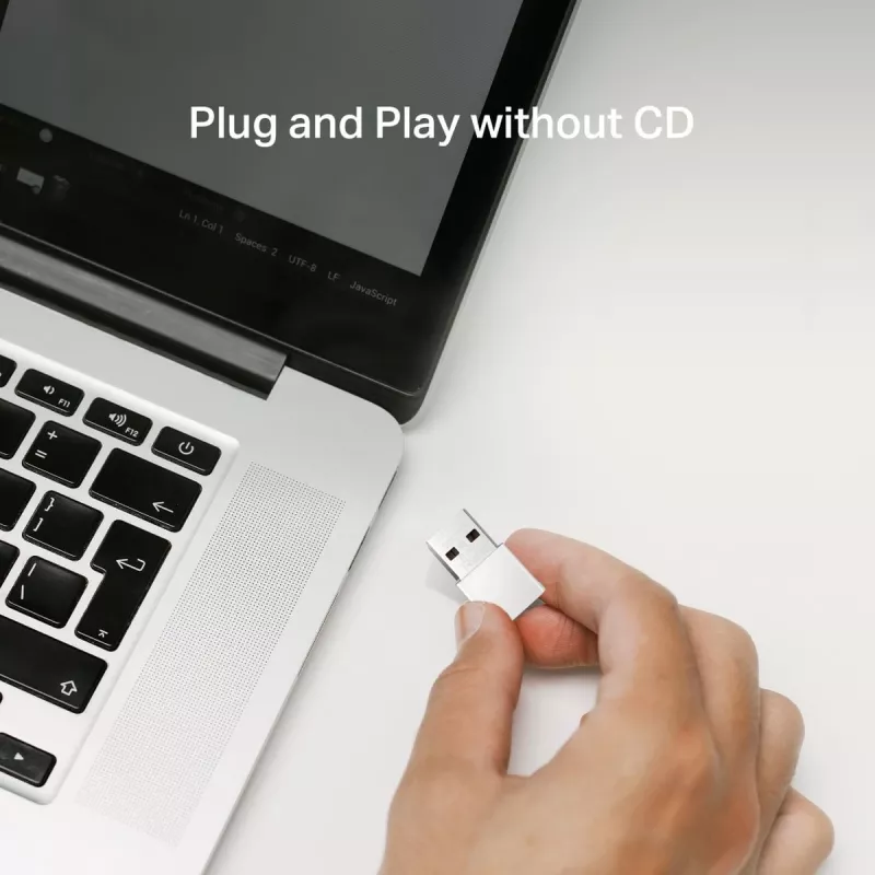 Network USB Adapter MERCUSYS MA30N — Dual‑band Wi‑Fi (2.4/5 GHz), 400/867 Mbps, USB 2.0, Internal Antenna, White