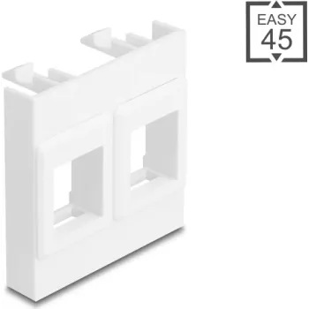 Wall plate module frame DELOCK Easy 45, 2x keystone holders, 45×45 mm