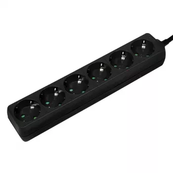 Power Extension LogiLink LPS238B 1.5m 6 AC Outlets Indoor Black