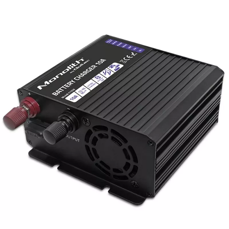 Qoltec Smart Monolith Battery Charger for LiFePO4 AGM GEL SLA batteries | 10A | 12V