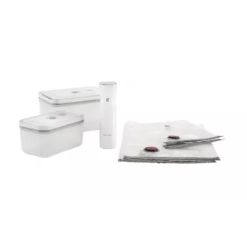 Vacuum sealer box ZWILLING 36807-007-0, plastic rectangular food container, 1.1 l & 2.3 l, airtight lockable lid, detachable, translucent white