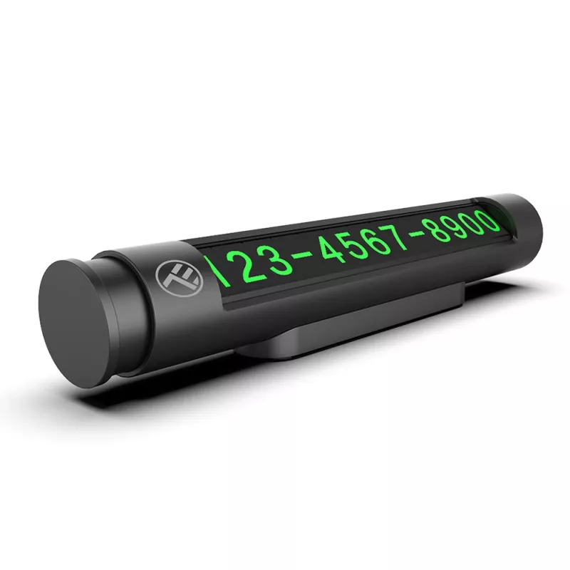 Temporary Car Parking Card Tellur TLL171251 — metallic black, displays two phone numbers