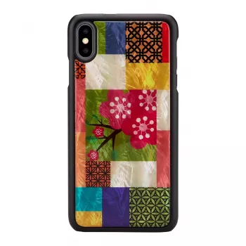 Protective smartphone case iKins for iPhone XS Max — cherry blossom pattern, black