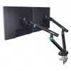Monitor mount DIGITUS Dual design for 2×35 inch screens, clamp, 2×10 kg, VESA 75×75–100×100, tilt -45–90°