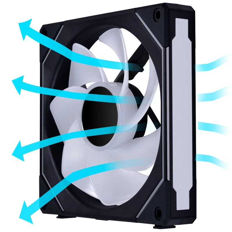 140mm Lian Li UNI FAN SL-INF Reverse Blade RGB case fan, model UF-RSLIN140-1B