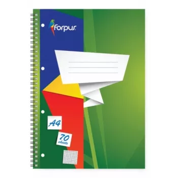 Exercise book with spiral Forpus, A4/70, Squared, soft cover 0722-003