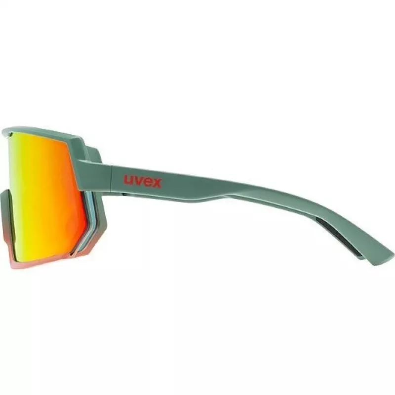 Multi-sport glasses UVEX sportstyle 235 — Unisex, semi-rimless frame, green/red