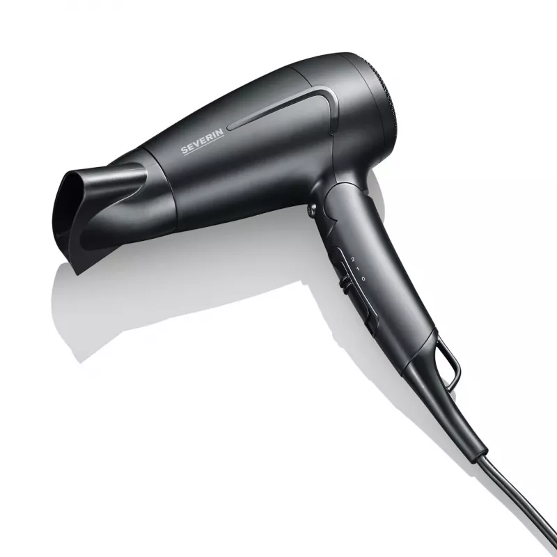 Severin HT 0159 travel hair dryer, 1600 W, foldable handle, black
