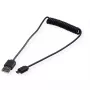 ROLINE USB 2.0 Coiled Cable - A - Micro B - ST/ST 1,0 m - Shielded - USB 2.0 Type Micro B - 1 mm - coiled (11.02.8317)