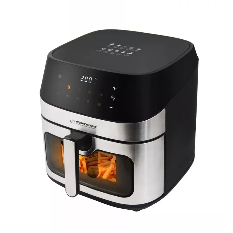 Hot-air fryer ESPERANZA EKA005, 8 L capacity, 1600 W, touch control, 10 programs, stainless steel, black