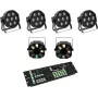 LED floor set EUROLITE SLS-7 HCL 4x + LED FE-700 2x with DMX Color Chief controller