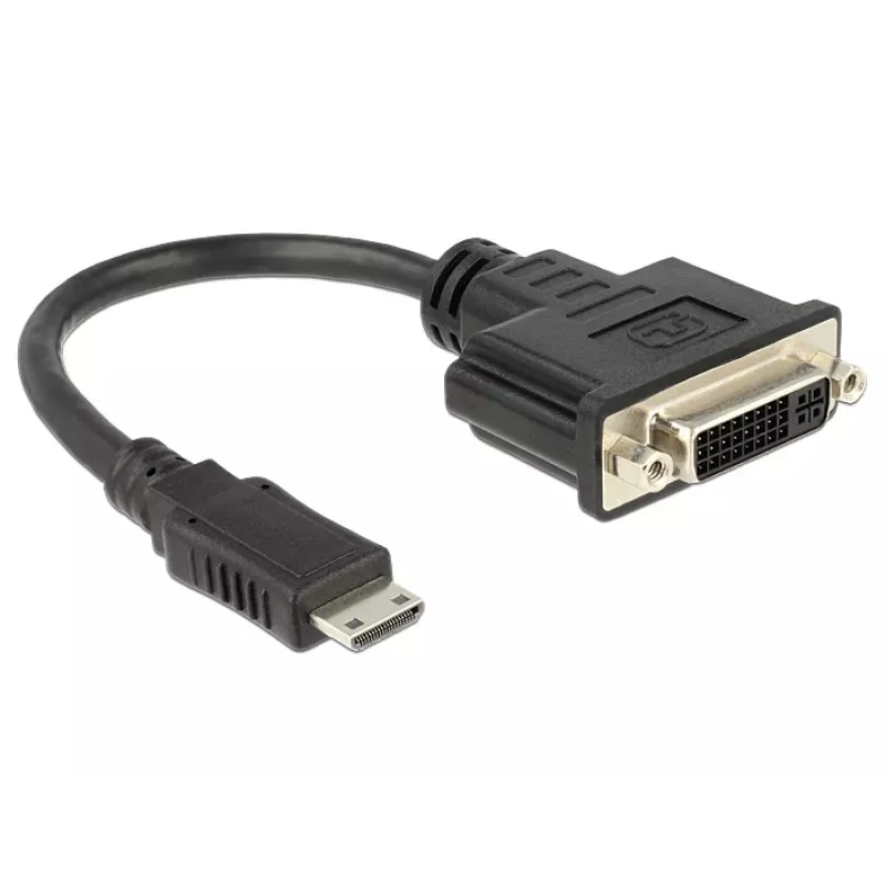 Video Cable Adapter DeLOCK 65564 0.2m HDMI Type C DVI-D Black