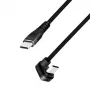 LOGILINK CU0190 Cable USB 2.0 Type-C C/M angled to USB-C/M aluminium Black 1m