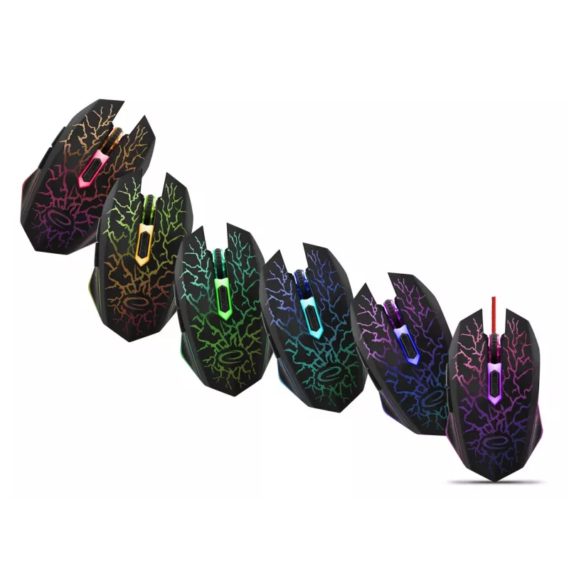 Esperanza MX211 LIGHTNING - Mouse - USB - Hiiri - Optinen - 6 Painiketta - Black