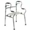 Rehabilitation walker REHA FUND RF-133 3in1, aluminium/steel frame, adjustable height 81–99 cm, 2 wheels, seat, max load 100 kg