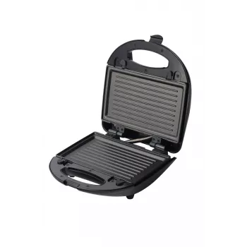 Blaupunkt SMS611 Sandwichmaker non-stick coating, grill function, toast function, cool-touch housing Black, Silver (SMS611)