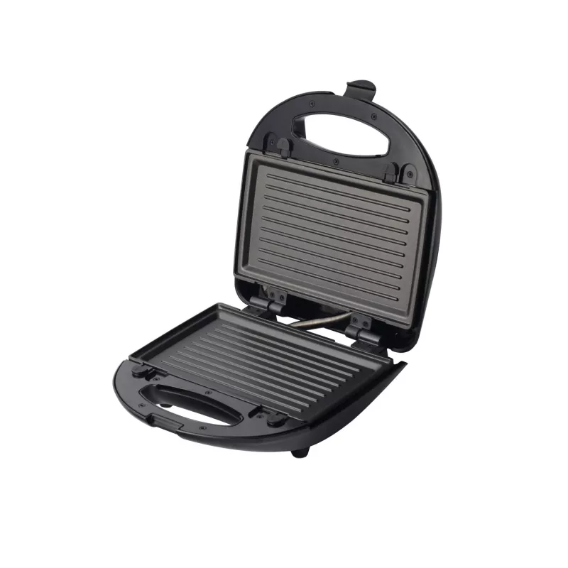 Blaupunkt SMS611 Sandwichmaker non-stick coating, grill function, toast function, cool-touch housing Black, Silver (SMS611)