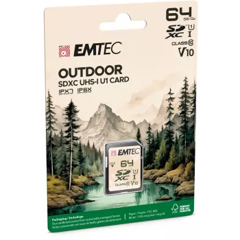 Flash Memory Emtec 64GB UHS-I SDHC V30/V10 Outdoor