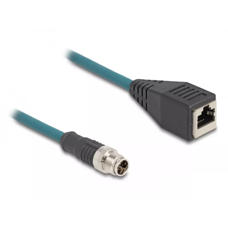 DeLOCK M12 Adapter Cable X-coded 8 pin male to RJ45 female 50 cm