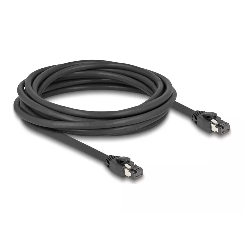 Delock - Network Cable - RJ-45 (M) to RJ-45 (M) - 5,0m - 7,5 mm - S/FTP - CAT 8,1 - Halogen-Free, Snagless, to 40 Gbps Data Transfer Rate - Black (80236)