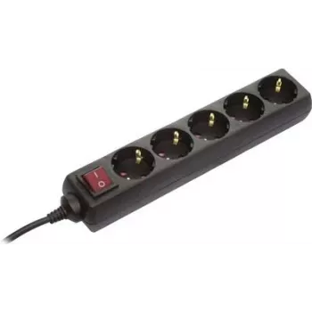Power strip AS Schwabe 35012 — Schuko sockets, black, 1-piece