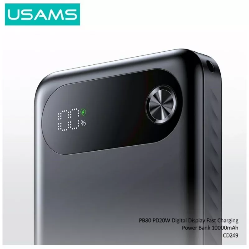 Portable power bank usams PB80 10000mAh 20W PD white